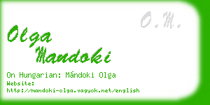 olga mandoki business card